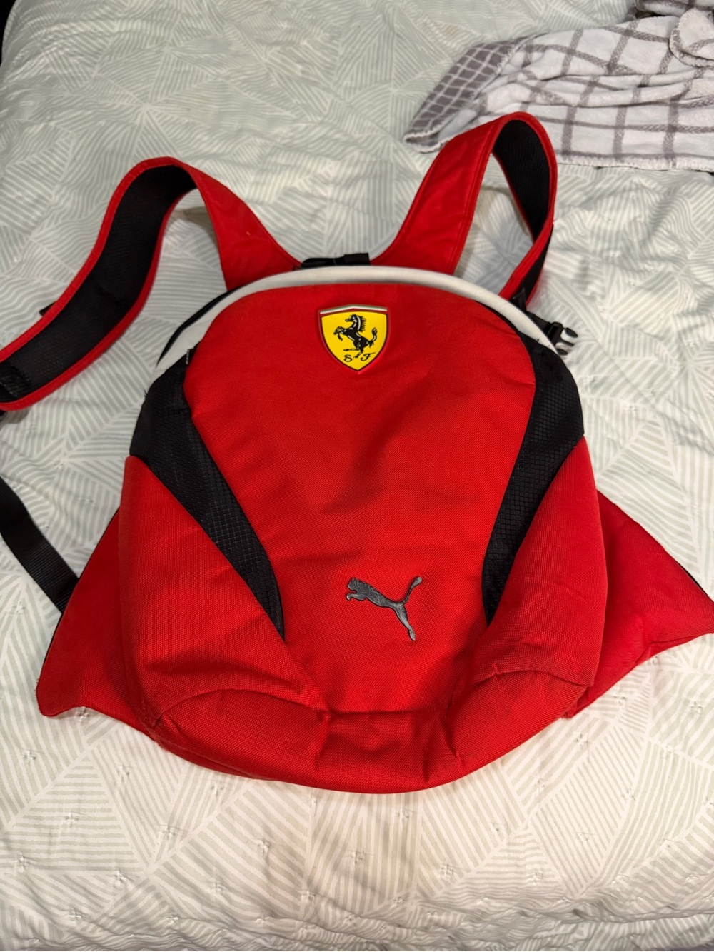 Puma Red and Black Ferrari Logo Backpack
